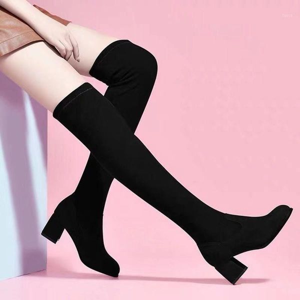 boots black elastic flock slim fit over the knee women 2021 fashion winter ladies high heel warm plush long thigh botas1
boots black elastic flock slim fit over the knee women 2021 fashion winter ladies high heel warm plush long thigh botas1