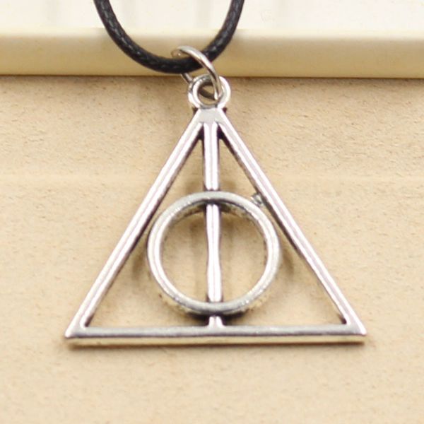 tibetan silver color pendant deathly hallows necklace choker charm black leather cord factory price handmade jewelry cef4
tibetan silver color pendant deathly hallows necklace choker charm black leather cord factory price handmade jewelry cef4
