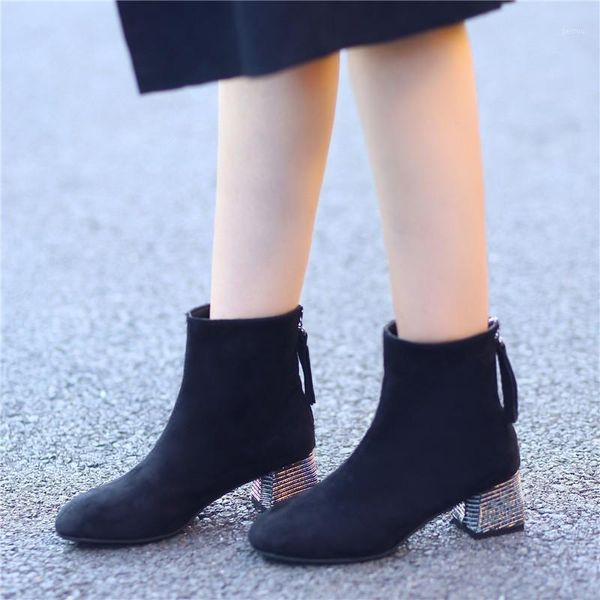 boots fashion pointed toe women shoes square heel zipper women's single ankle ladies high heels plus size 35-431, Black
boots fashion pointed toe women shoes square heel zipper women's single ankle ladies high heels plus size 35-431, Black