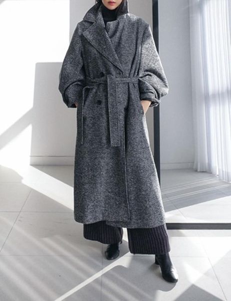 2020 new women's woolen coat for women elegant long sleeve chic outwear ladies autumn winter long wool with belt1, Black
2020 new women's woolen coat for women elegant long sleeve chic outwear ladies autumn winter long wool with belt1, Black