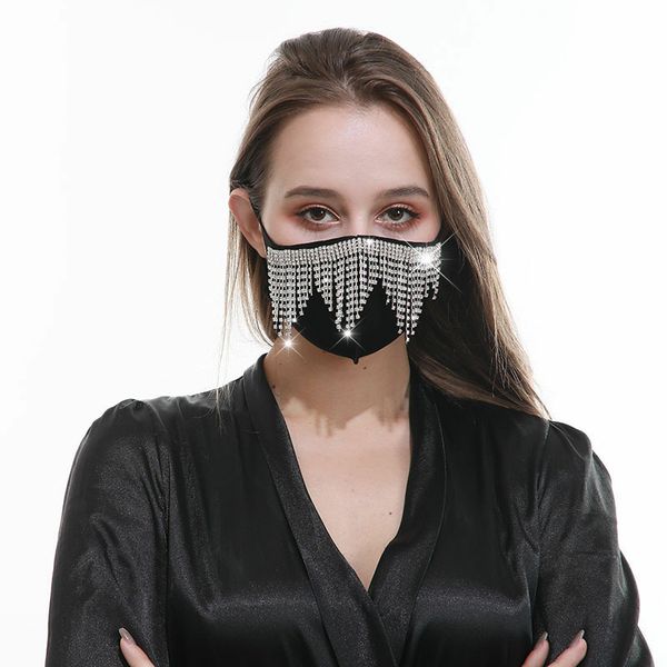 2021 new drill tassel fashion designer women decorative party sun protective face mask wholesale
2021 new drill tassel fashion designer women decorative party sun protective face mask wholesale