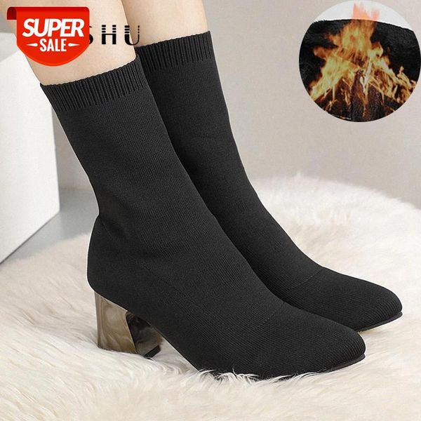 fashion women sock boots slip-on pointed toe microfiber ankle boots winter high heel short women shoes zapatos de mujer #kh6d, Black
fashion women sock boots slip-on pointed toe microfiber ankle boots winter high heel short women shoes zapatos de mujer #kh6d, Black