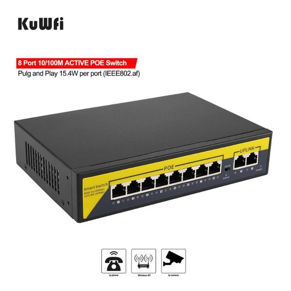 network switches kuwfi 10 port switch,8poe and 2 uplink , 802.3af/at, 120w built-in power, vlan up to 250m, metal plug & play switch
network switches kuwfi 10 port switch,8poe and 2 uplink , 802.3af/at, 120w built-in power, vlan up to 250m, metal plug & play switch