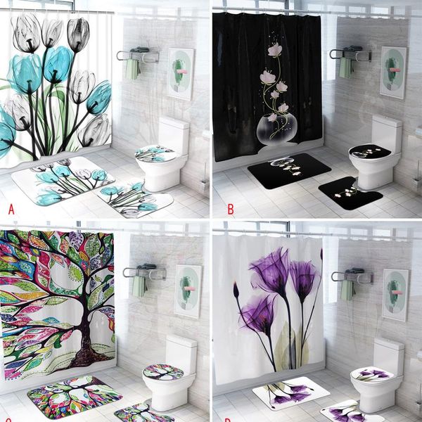 colorful tulip lotus flowers trees shower curtain sets non-slip rugs toilet lid cover and bath mat waterproof bathroom wmtxgs
colorful tulip lotus flowers trees shower curtain sets non-slip rugs toilet lid cover and bath mat waterproof bathroom wmtxgs