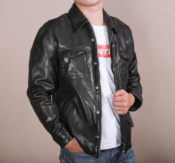 2020 new arrivals men's plant tanning sheepskin genuine jacket with pockets turn down collar leather coat men1, Black
2020 new arrivals men's plant tanning sheepskin genuine jacket with pockets turn down collar leather coat men1, Black