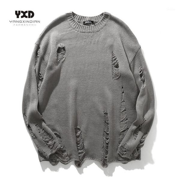 men's sweaters men streetwear hole ripped knit sweater hip hop pullovers jumper fashion all-match mens winter koreanclothes couples wea, White;black
men's sweaters men streetwear hole ripped knit sweater hip hop pullovers jumper fashion all-match mens winter koreanclothes couples wea, White;black