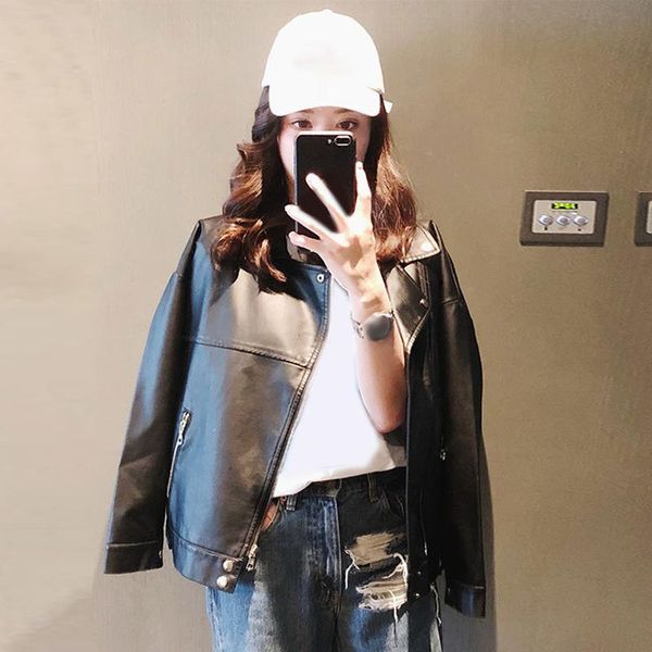 women's leather & faux women black pu jacket streetwear small moto bike short korean loose student chic motorcycle female jackets
women's leather & faux women black pu jacket streetwear small moto bike short korean loose student chic motorcycle female jackets