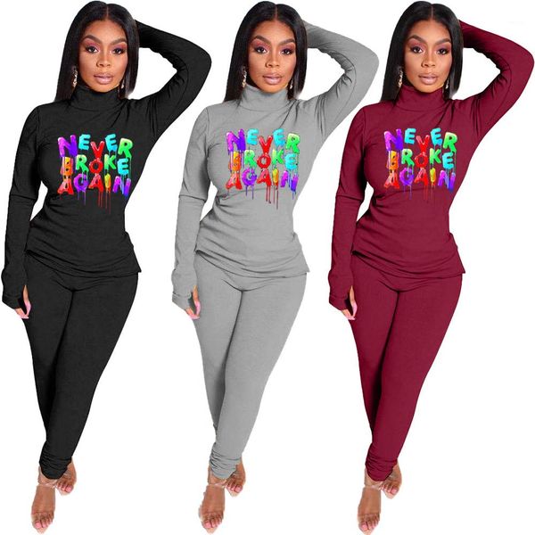 fall two piece sets turtle neck long sleeve split t shirts slim pencil pants letter pattern womens clothes spring autumn, White
fall two piece sets turtle neck long sleeve split t shirts slim pencil pants letter pattern womens clothes spring autumn, White