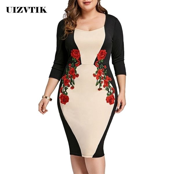 embroidery floral summer autumn women casual plus size slim office bodycon dresses elegant vintage party dress y200418, Black;pink
embroidery floral summer autumn women casual plus size slim office bodycon dresses elegant vintage party dress y200418, Black;pink