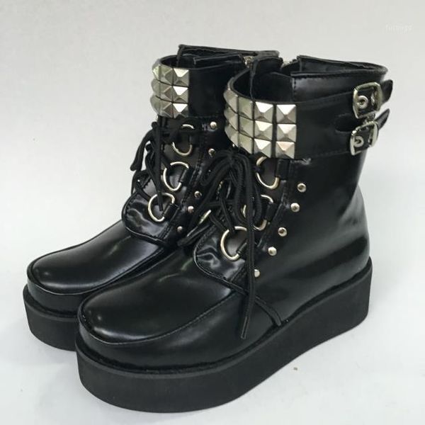 japanese harajuku gothic punk high platform rivet lolita ankle boots lace-up flag punk lolita cosplay boots1, Black
japanese harajuku gothic punk high platform rivet lolita ankle boots lace-up flag punk lolita cosplay boots1, Black