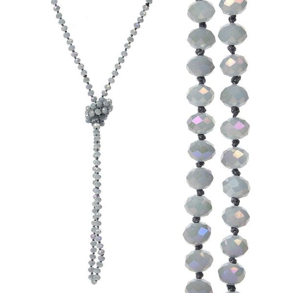 8mm long strand knotted faceted glass beaded necklaces sparkly handmade multi layer strand statement necklaces with knots between each bead, Silver
8mm long strand knotted faceted glass beaded necklaces sparkly handmade multi layer strand statement necklaces with knots between each bead, Silver
