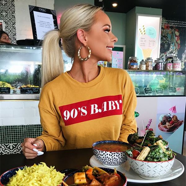 9429#2020 autumn new women's wear ins net red letter short round neck long sleeve sweater, Black
9429#2020 autumn new women's wear ins net red letter short round neck long sleeve sweater, Black