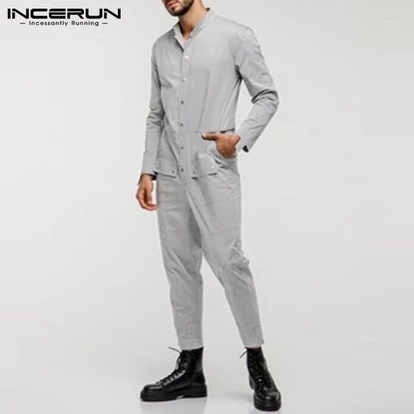 casual buttons streetwear rompers incerun fashion mens jumpsuits stand collar long sleeve cargo bib pants mens suspenders s-5xl1, Black
casual buttons streetwear rompers incerun fashion mens jumpsuits stand collar long sleeve cargo bib pants mens suspenders s-5xl1, Black