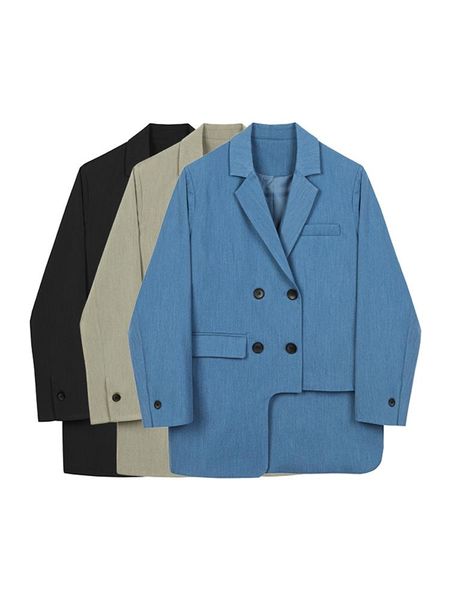 coat ladies 2021 new autumn irregular blazer double-breasted lapel office fashion suit coat, White;black
coat ladies 2021 new autumn irregular blazer double-breasted lapel office fashion suit coat, White;black