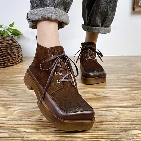 boots female square toe platform genuine leather women shoes 2021 winter retro width lace-up handmade special ankle, Black
boots female square toe platform genuine leather women shoes 2021 winter retro width lace-up handmade special ankle, Black