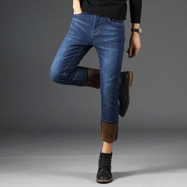 men's jeans 2021 winter warm fleece business fashion thicken denim trousers stretch mens long trouser 28-40, Blue
men's jeans 2021 winter warm fleece business fashion thicken denim trousers stretch mens long trouser 28-40, Blue
