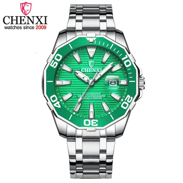 chenxi men fashion dial calendar display quartz watch business luxury sport waterproof green clock stainless steel wristwatches, Slivery;brown
chenxi men fashion dial calendar display quartz watch business luxury sport waterproof green clock stainless steel wristwatches, Slivery;brown