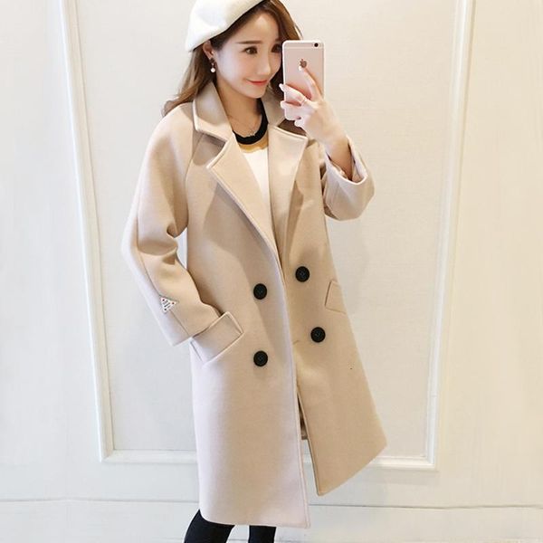 men's wool & blends cotton thickened fashionable women's small korean version warm medium length show thin woolen coat winter tren, Black
men's wool & blends cotton thickened fashionable women's small korean version warm medium length show thin woolen coat winter tren, Black