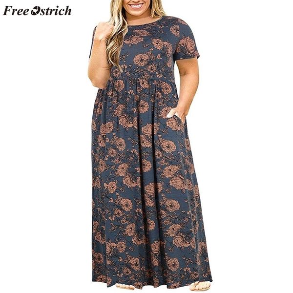 ostrich summer fashion trend women's large size short-sleeved print soft and comfortable wear-resistant dress o-neck dress y200120, White;black
ostrich summer fashion trend women's large size short-sleeved print soft and comfortable wear-resistant dress o-neck dress y200120, White;black