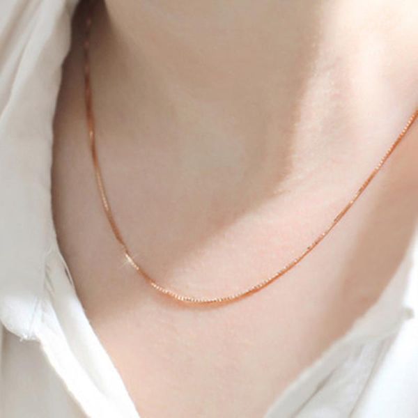 chains korean version of 14k rose gold box chain lady brief vintage trendy necklaces collarbone, Silver
chains korean version of 14k rose gold box chain lady brief vintage trendy necklaces collarbone, Silver