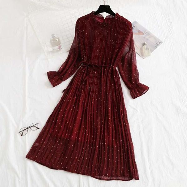 women print pleated chiffon dress 2020 spring summer new fashion female casual flare sleeve lotus leaf neck basic dresses1, Black;gray
women print pleated chiffon dress 2020 spring summer new fashion female casual flare sleeve lotus leaf neck basic dresses1, Black;gray
