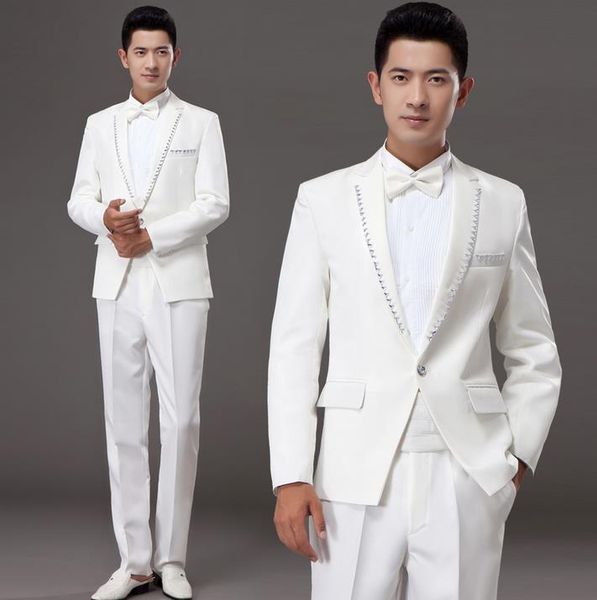 white korean diamond married formal dress set mens suits wedding groom men suit latest coat pant designs mens suits + pant + ti, White;black
white korean diamond married formal dress set mens suits wedding groom men suit latest coat pant designs mens suits + pant + ti, White;black