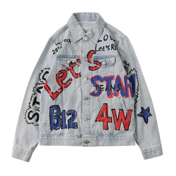 graffiti letter print high street mens jeans loose causal man denim chaquette hombre jacket bomber, Black;brown
graffiti letter print high street mens jeans loose causal man denim chaquette hombre jacket bomber, Black;brown
