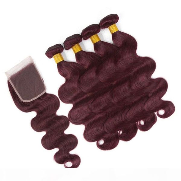 body wave #99j wine red virgin hair 4bundles with closure 5pcs lot burgundy 4x4 lace front closure with weaves brazilian human hair wefts, Black;brown
body wave #99j wine red virgin hair 4bundles with closure 5pcs lot burgundy 4x4 lace front closure with weaves brazilian human hair wefts, Black;brown