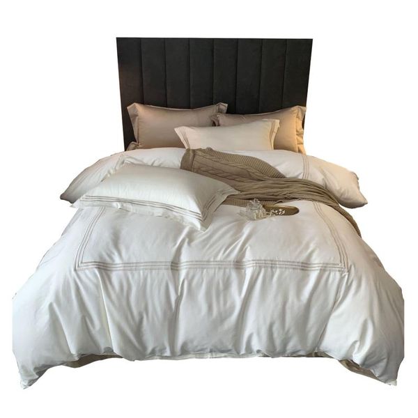 60s pure color cotton embroidery four-piece bedding set duvet cover with button closure sheet for five-star l home white
60s pure color cotton embroidery four-piece bedding set duvet cover with button closure sheet for five-star l home white