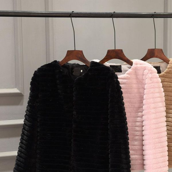 furry fur coat women fluffy keep warm long sleeve female jacket solid outerwear autumn winter coat jacket overcoat cardigan, Black