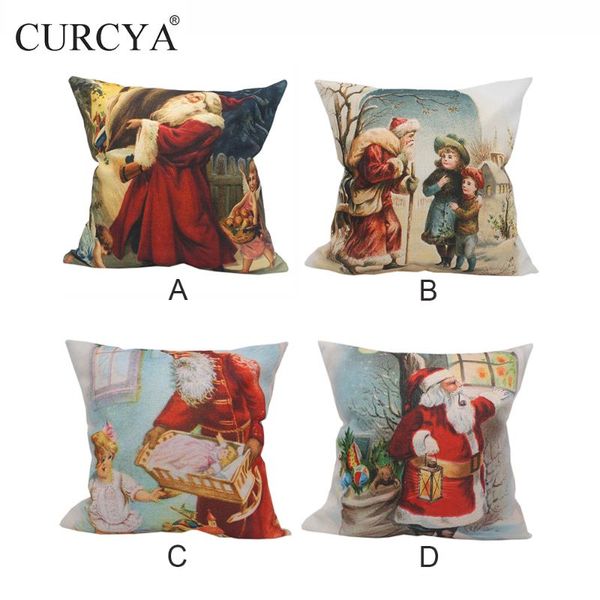 cushion/decorative pillow curcya vintage santa claus sending christmas gifts printed cushion covers for store home xmas decoration sofa thro
cushion/decorative pillow curcya vintage santa claus sending christmas gifts printed cushion covers for store home xmas decoration sofa thro