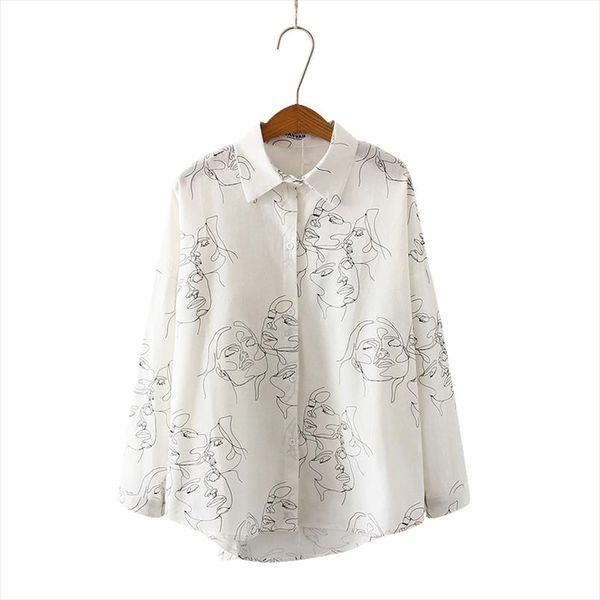 new autumn blouse shirt female cotton face printing full sleeve lapel shirts women ladies clothing blusa feminina, White
new autumn blouse shirt female cotton face printing full sleeve lapel shirts women ladies clothing blusa feminina, White