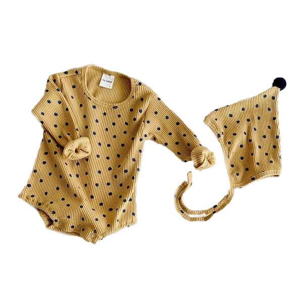 0-24m baby clothing newborn girl boy bodysuits ribbed cotton long sleeve dot jumpsuit outfit clothes hat for kids baby onesie lj201023, Blue
0-24m baby clothing newborn girl boy bodysuits ribbed cotton long sleeve dot jumpsuit outfit clothes hat for kids baby onesie lj201023, Blue
