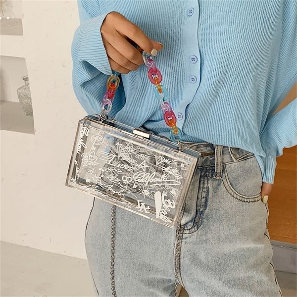 chic graffit transparent women shoulder bags colorful acrylic box handbags designer clear pvc crossbody bag luxury small purses
chic graffit transparent women shoulder bags colorful acrylic box handbags designer clear pvc crossbody bag luxury small purses