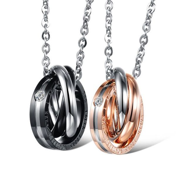 new stainless steel three cricle couple pendant necklaces for lover fashion jewelry valentine's day wedding gift q1209, Bronze;silver
new stainless steel three cricle couple pendant necklaces for lover fashion jewelry valentine's day wedding gift q1209, Bronze;silver