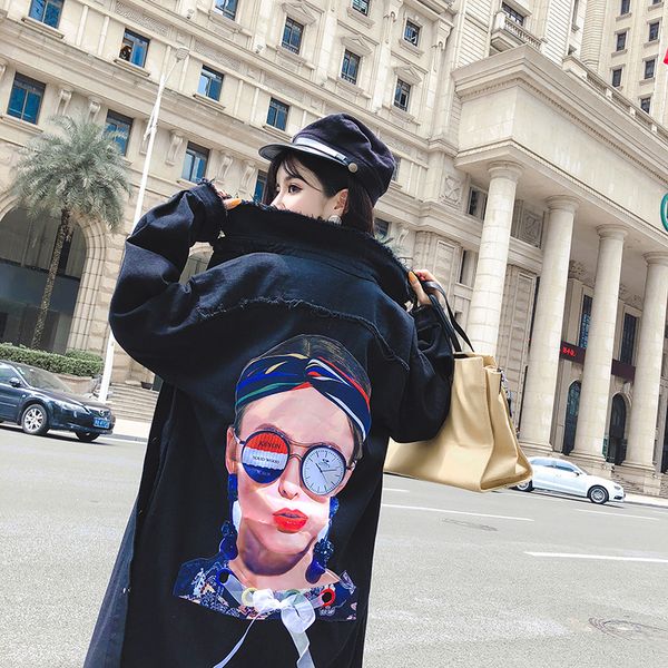 denim coat spring fashion character long sleeve woman trench black autumn sweatshirt women's clothing v4zq, Tan;black
denim coat spring fashion character long sleeve woman trench black autumn sweatshirt women's clothing v4zq, Tan;black