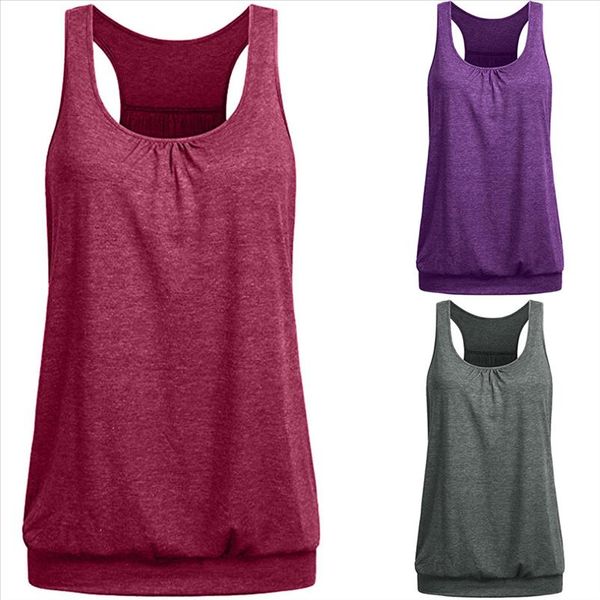 feitong tank womens sleeveless round neck wrinkled loose racerback workout tank blouse undershirt women, White
feitong tank womens sleeveless round neck wrinkled loose racerback workout tank blouse undershirt women, White