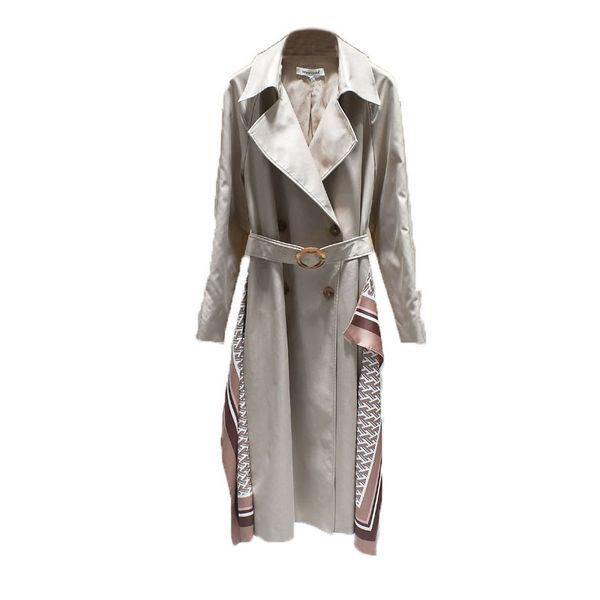 long windbreaker jacket with double-breasted waistband printing for autumn women's wear in 201028, Tan;black
long windbreaker jacket with double-breasted waistband printing for autumn women's wear in 201028, Tan;black