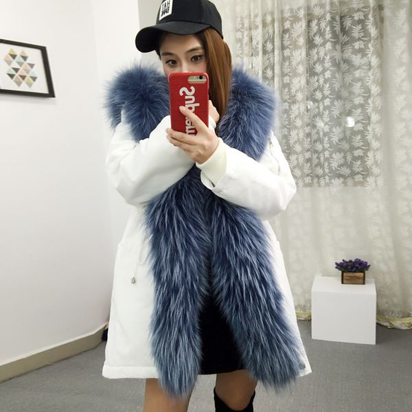 hooded 2020parka jacket lining natural super large raccoon skin threshold female coat medium long section thickening 94ey, Black
hooded 2020parka jacket lining natural super large raccoon skin threshold female coat medium long section thickening 94ey, Black