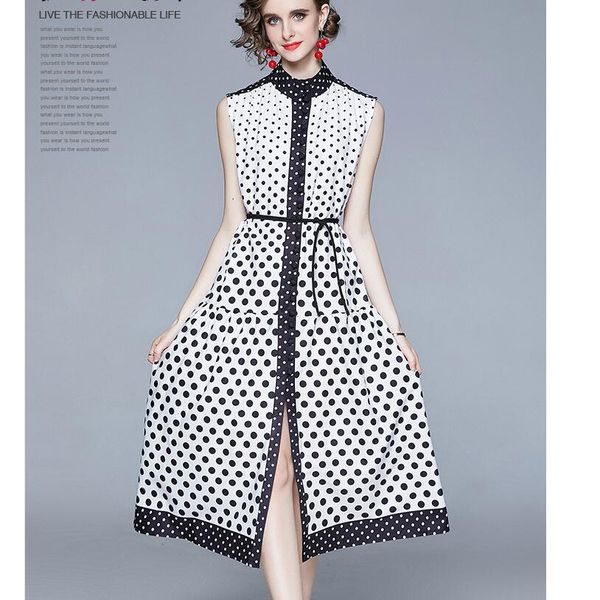 ladies spring summer women's clothing new wave point sleeveless dress in black and white with temperament, high-end light lux, Black;gray
ladies spring summer women's clothing new wave point sleeveless dress in black and white with temperament, high-end light lux, Black;gray