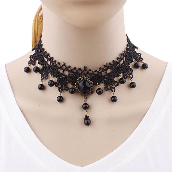 chokers 1pc lace necklace gothic choker vintage clavicle chain short neckalce lolita bead girls sweater decor jewelry gifts, Golden;silver
chokers 1pc lace necklace gothic choker vintage clavicle chain short neckalce lolita bead girls sweater decor jewelry gifts, Golden;silver