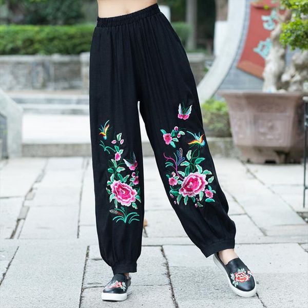 ethnic leisure 2020 women autumn spring bohemian hippie original long embroidery denim wide leg pant trousers chinese clothing, Blue
ethnic leisure 2020 women autumn spring bohemian hippie original long embroidery denim wide leg pant trousers chinese clothing, Blue