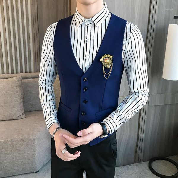 suit vest men wedding dress groom sleeveless vests work men's waistcoat korean slim fit formal business bule blazer vest1, Black;white
suit vest men wedding dress groom sleeveless vests work men's waistcoat korean slim fit formal business bule blazer vest1, Black;white