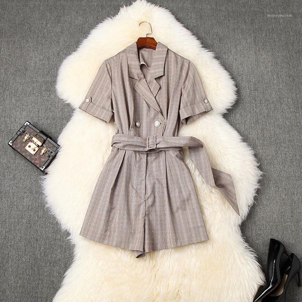 women's jumpsuits & rompers 2021 summer women fashion temperament vintage plaid bandage beading decoration safari style bodysuits1, Black;white
women's jumpsuits & rompers 2021 summer women fashion temperament vintage plaid bandage beading decoration safari style bodysuits1, Black;white