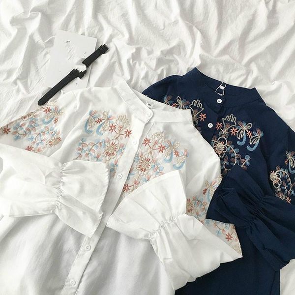 gagarich stand collar flare long sleeve blouse women elegant flower embroidery single breast blusas work style slim shirt1, White
gagarich stand collar flare long sleeve blouse women elegant flower embroidery single breast blusas work style slim shirt1, White