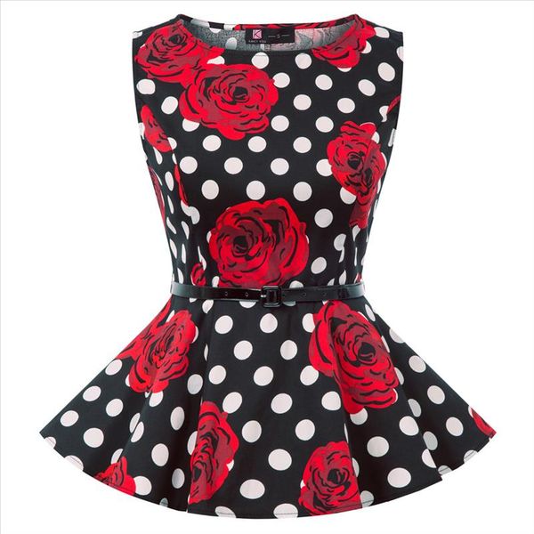 womens blouses floral print sleeveless scoop neck belt decorated peplum hem summer casual fashion slim shirts clothes, White
womens blouses floral print sleeveless scoop neck belt decorated peplum hem summer casual fashion slim shirts clothes, White