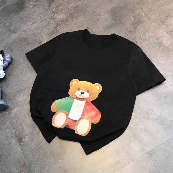 2022 factory wholesale new summer couple age reduction tricolor print casual round neck men's short sleeve women's trendy t-shirt, White 
2022 factory wholesale new summer couple age reduction tricolor print casual round neck men's short sleeve women's trendy t-shirt, White