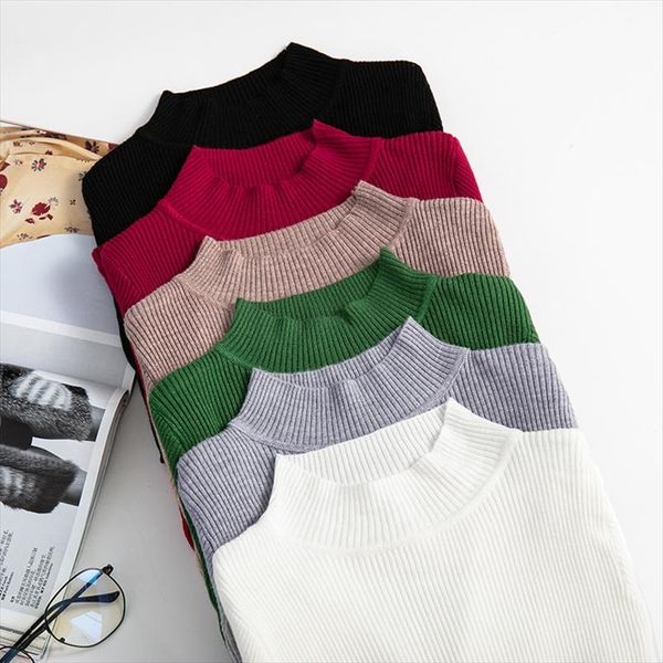 solid color long sleeve simple style sweater female turtleneck stitching fashion casual knitted jumpers pullover women spring, White;black
solid color long sleeve simple style sweater female turtleneck stitching fashion casual knitted jumpers pullover women spring, White;black