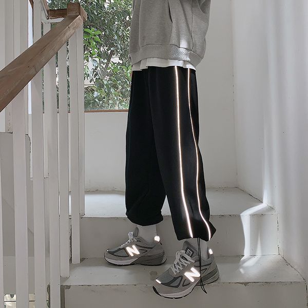 striped casual men's foreign style capris fashion brand leggings loose straight basketball pants autumn new, Black
striped casual men's foreign style capris fashion brand leggings loose straight basketball pants autumn new, Black