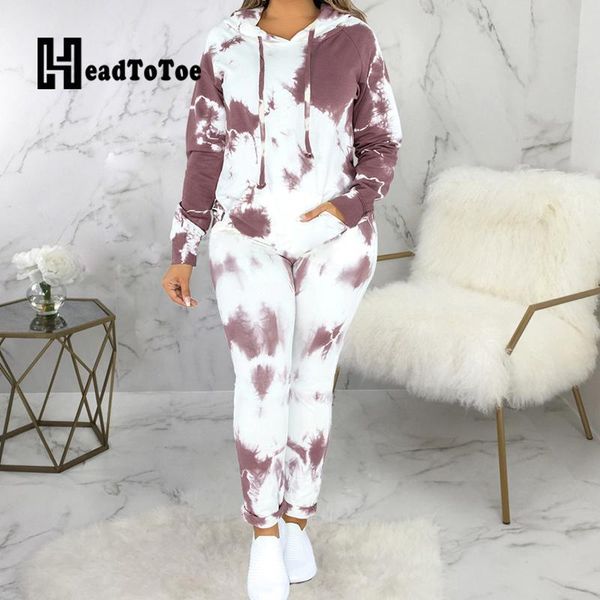 women's tracksuits tie dye print zip pocket casual sporty 2 piece set women full sleeve hooded loose pencil two outfits woman, Gray 
women's tracksuits tie dye print zip pocket casual sporty 2 piece set women full sleeve hooded loose pencil two outfits woman, Gray